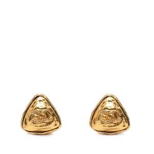 CHANEL Gold Logo Earrings